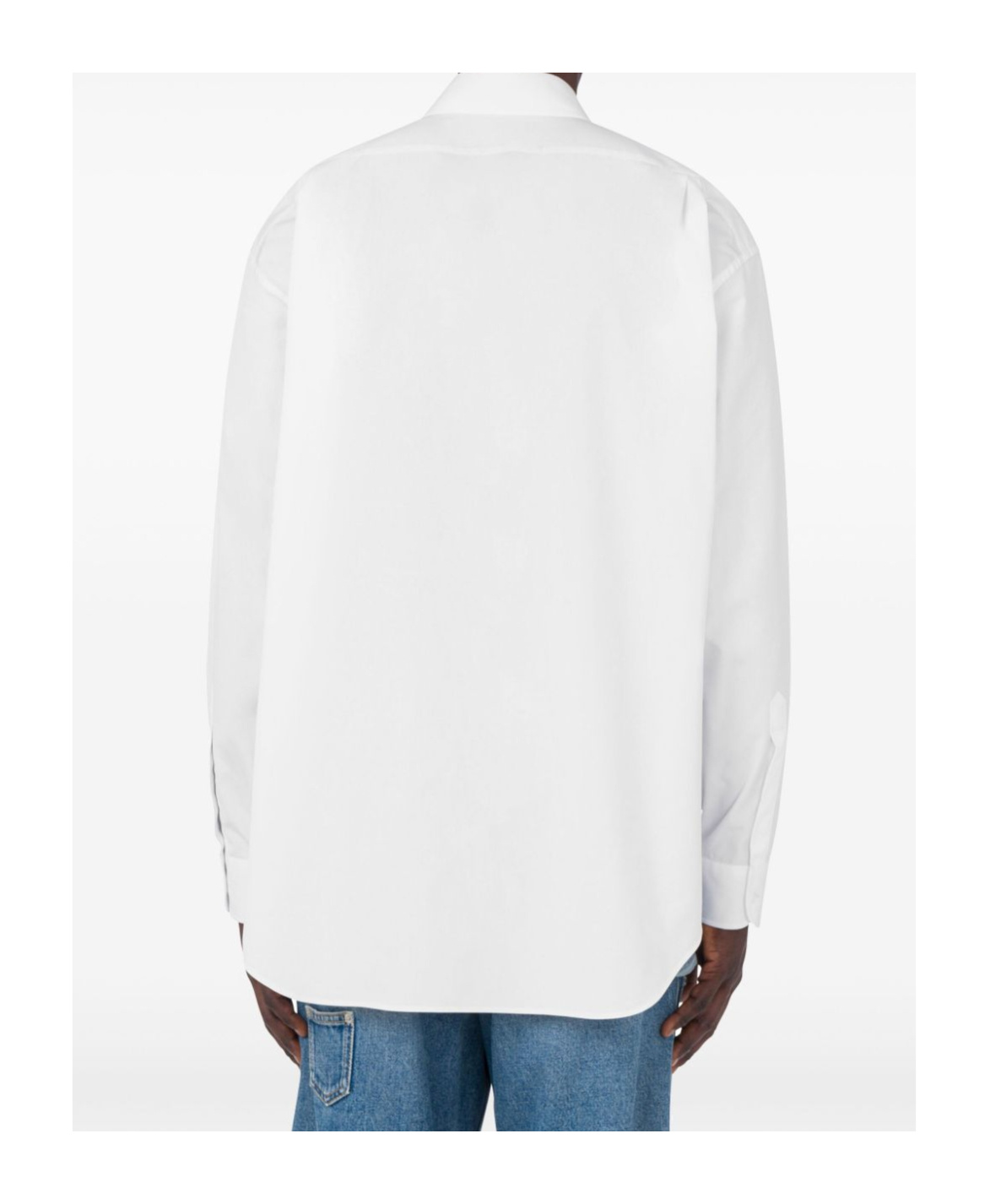 Moschino Floral-embroidered Buttoned Shirt In White