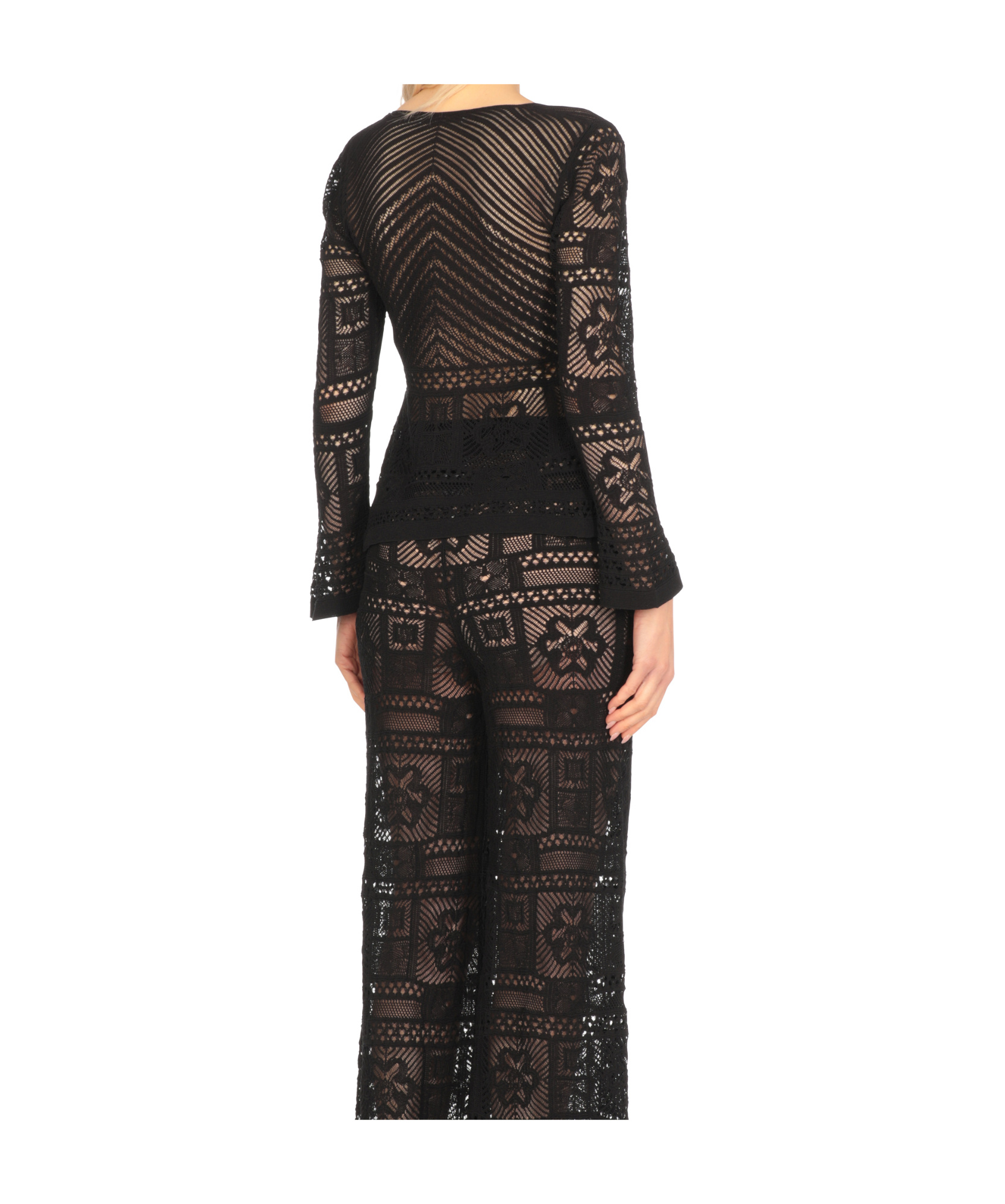 D Exterior D.exterior Lace Knit Sweater In Black
