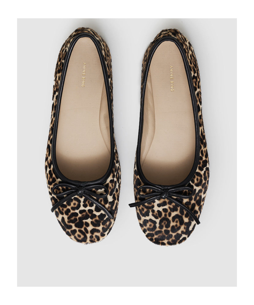Anine Bing Jamie Leopard-patterm Flats In Multi