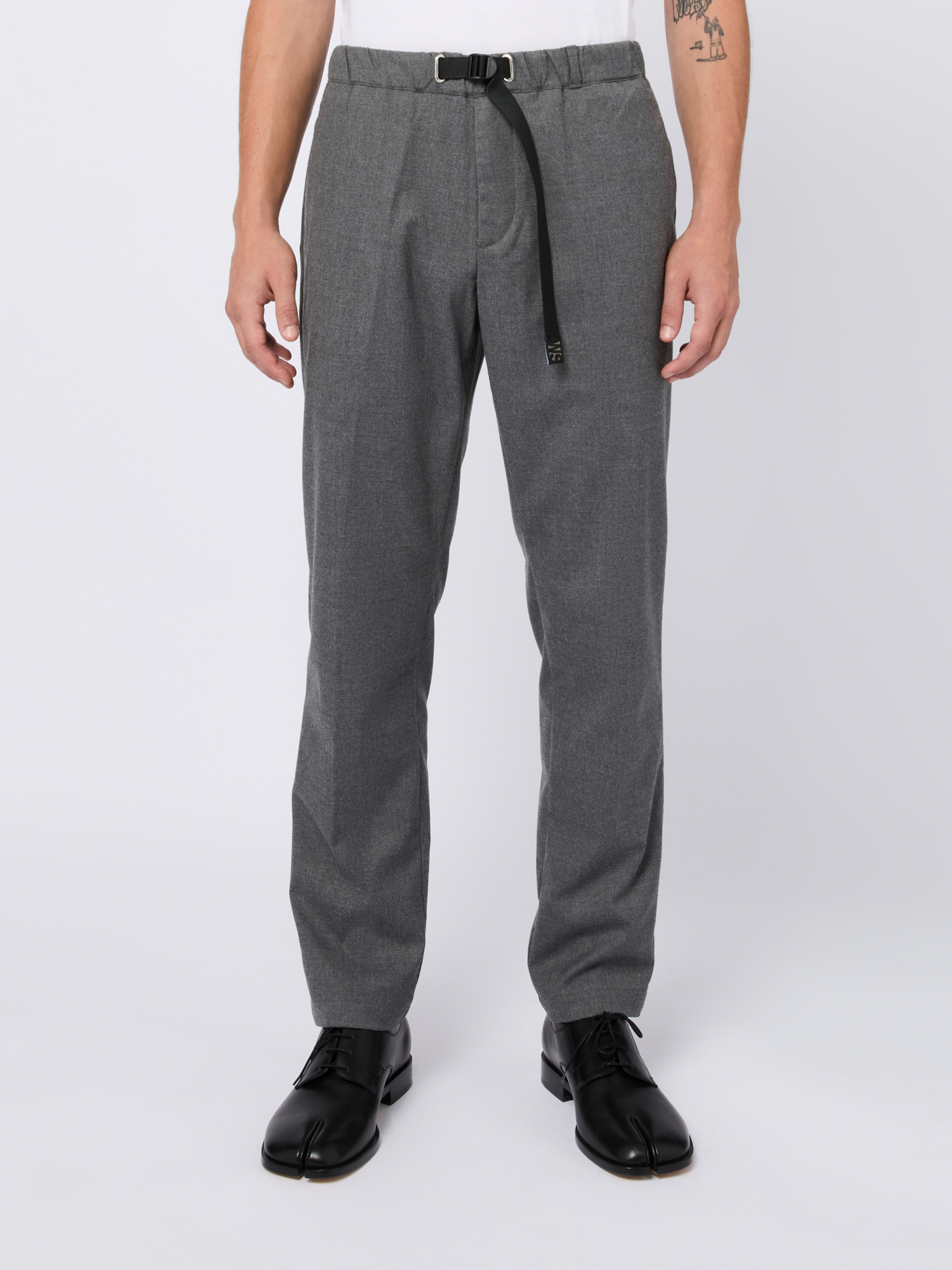 White Sand 88 Elastic Casual Pants In Gray