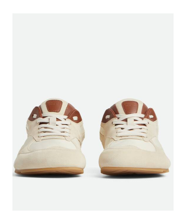 Bottega Veneta Orbit Leather-trimmed Suede And Shell Sneakers