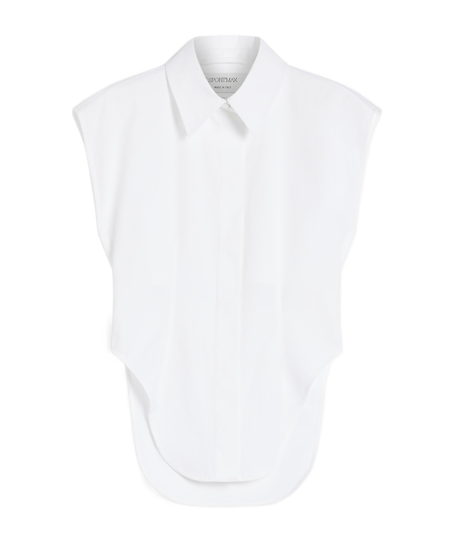 Sportmax Sleeveless Shirt In Pure Cotton In White