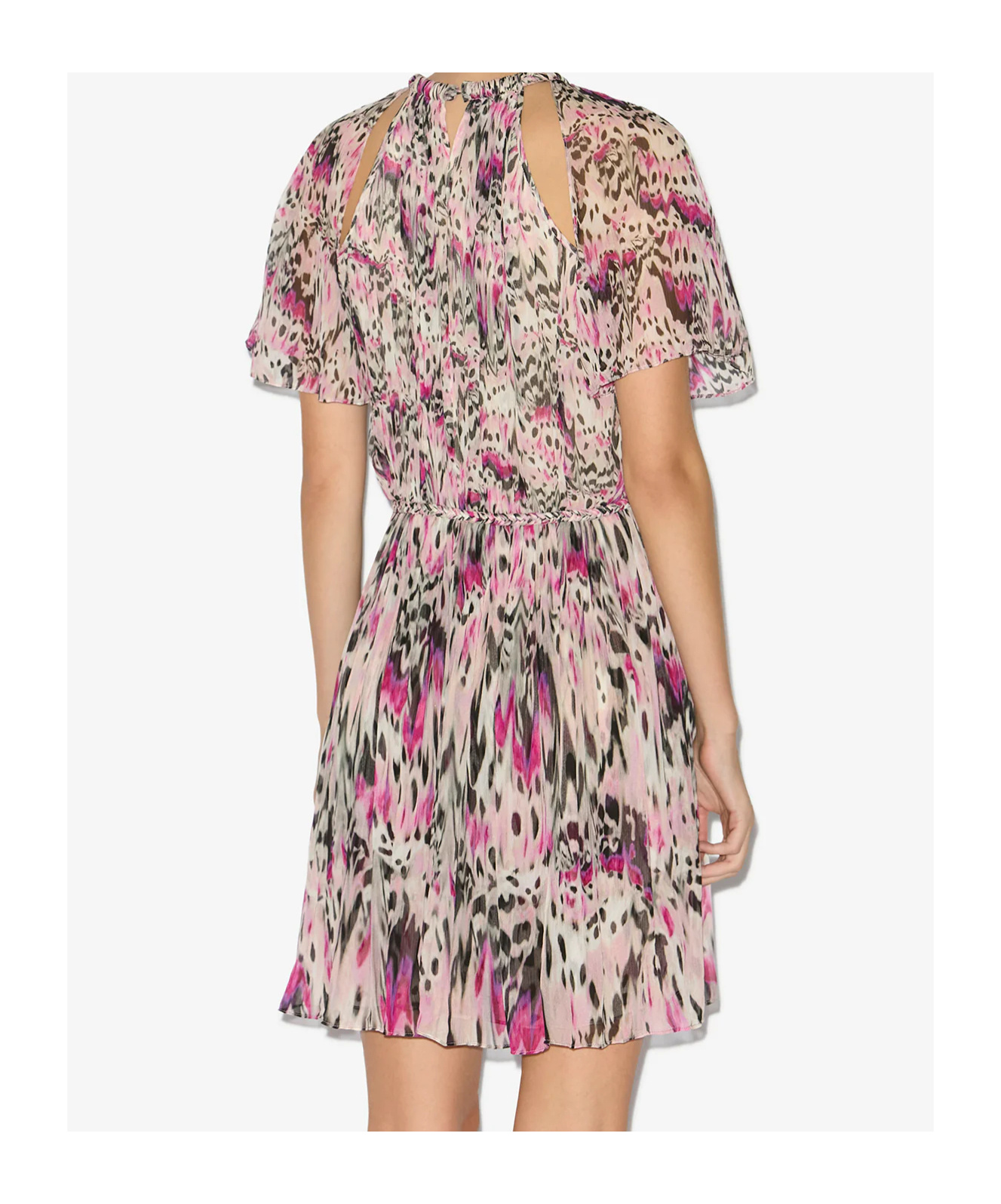 ISABEL MARANT RANDALIA SHORT DRESS IN GATHERED SILK