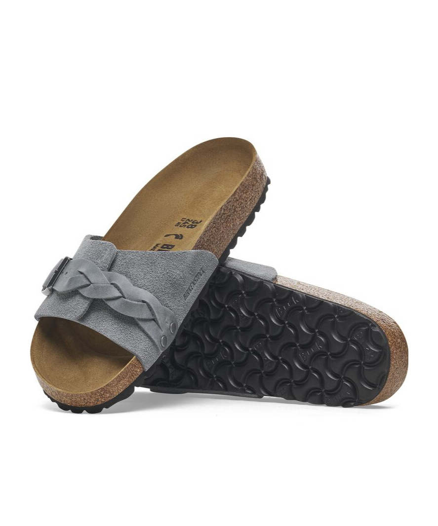 Birkenstock Round Toe Slippers In Basalt Ash