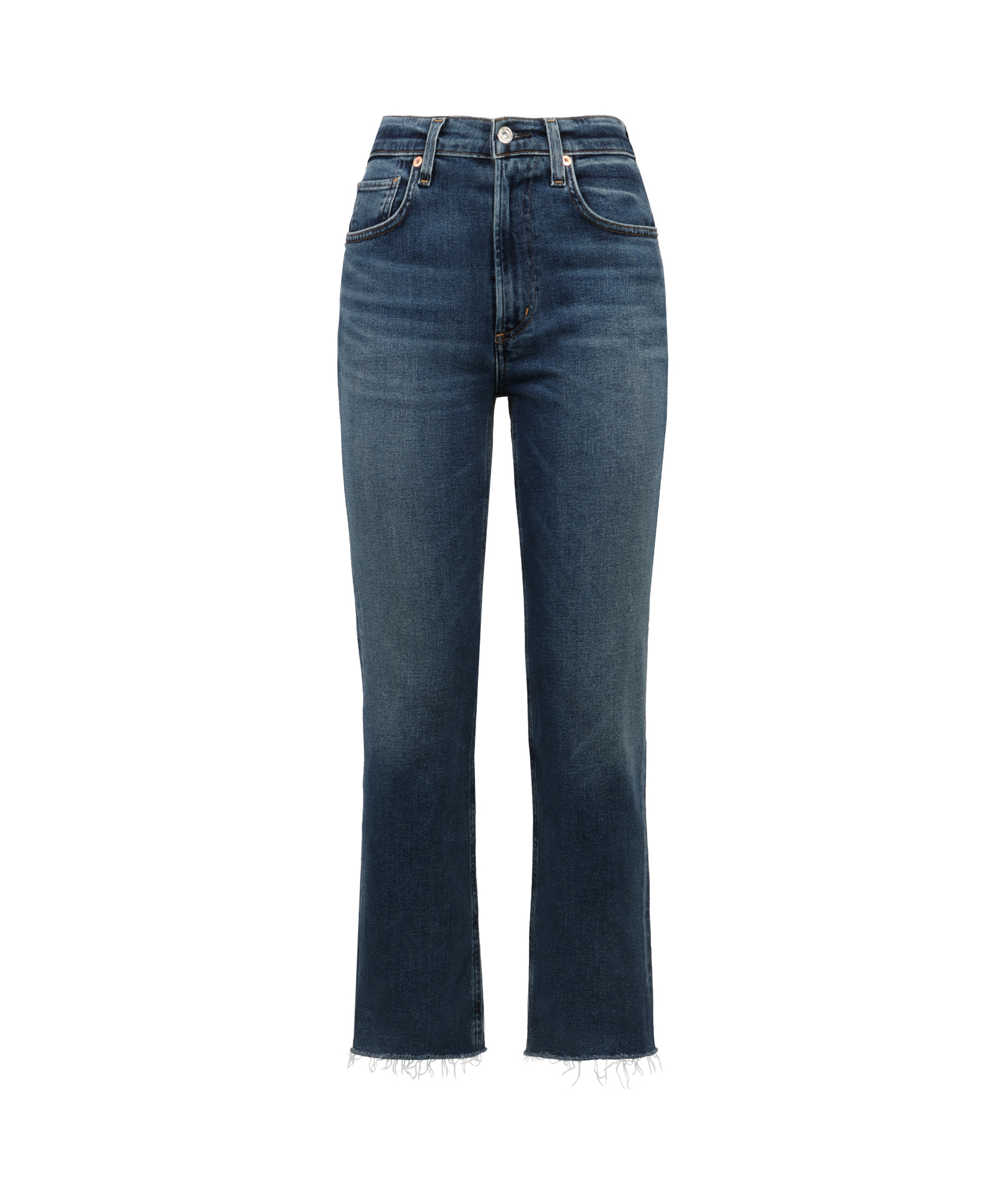 Citizen Of Humanity Mid-rise Cropped Jeans In Blue