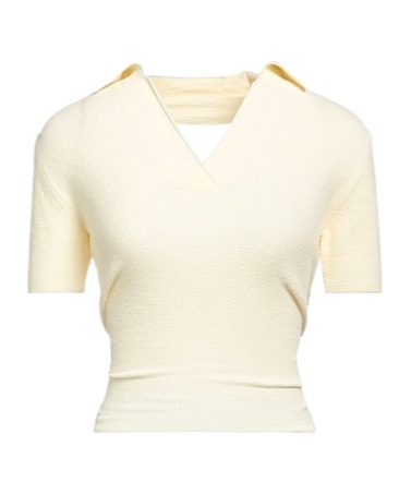 Jacquemus Solid-color Knitted Short-sleeved Shirt In White
