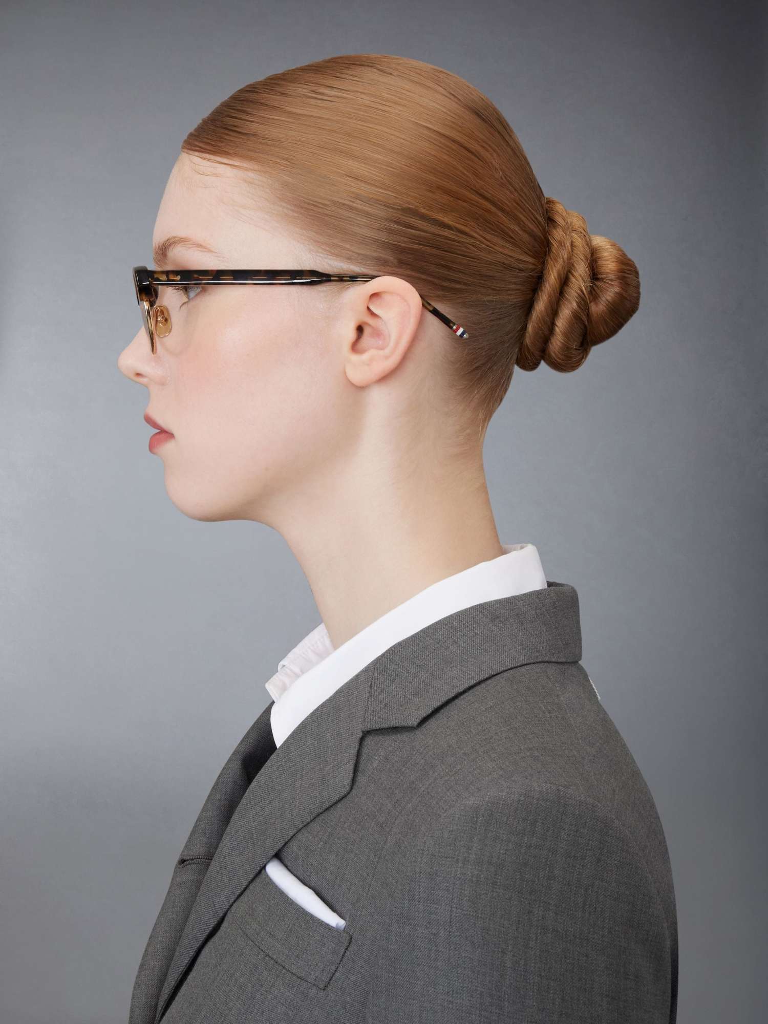 Thom Browne Elliptical Frame Flat Mirror In Black