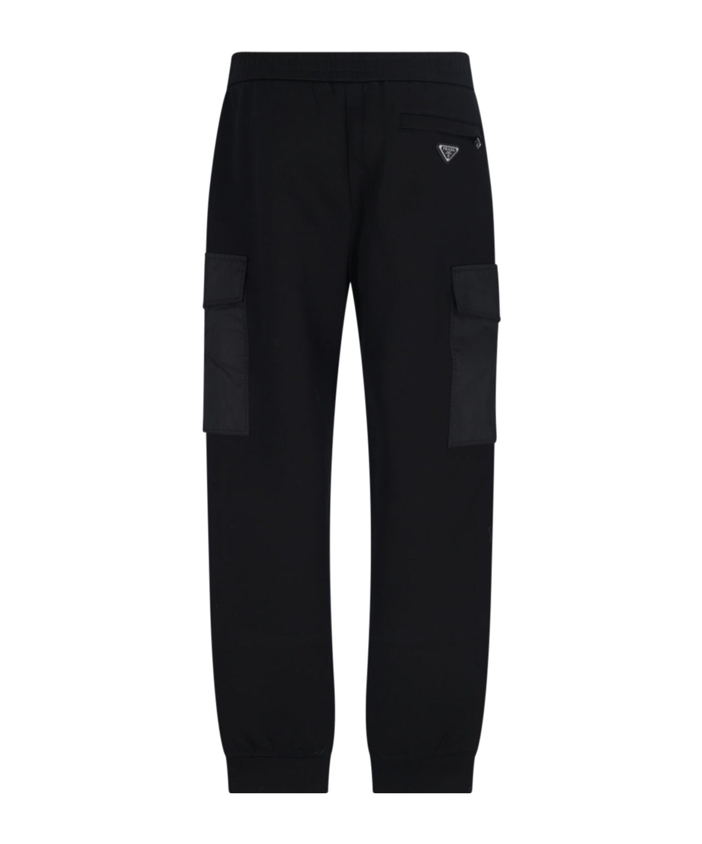 Prada Straight Trousers With Back And Cargo Pockets In Black