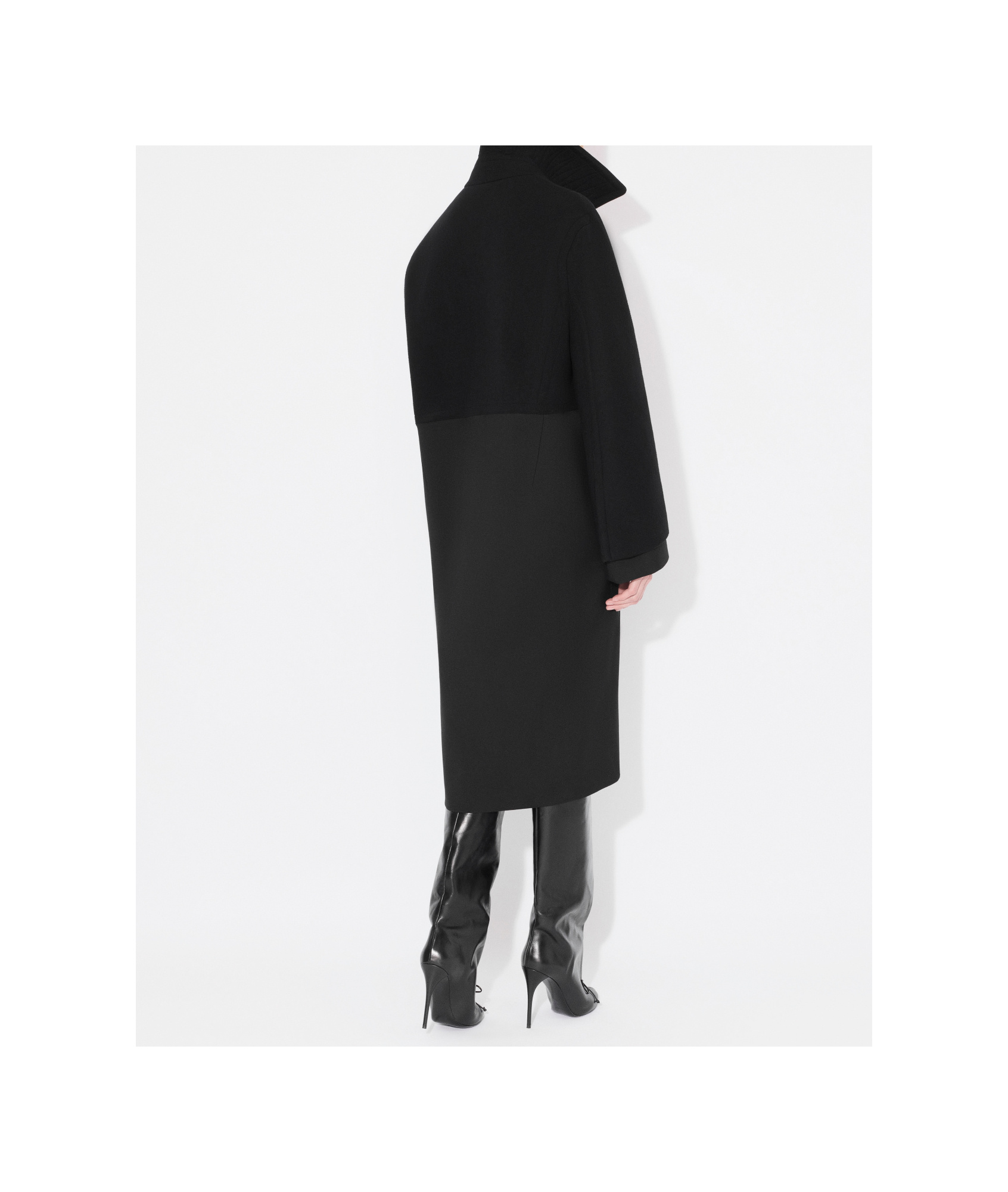 Alaïa Womens Noir Alaia Bi-colour Double-breasted Stretch-wool Coat In Black