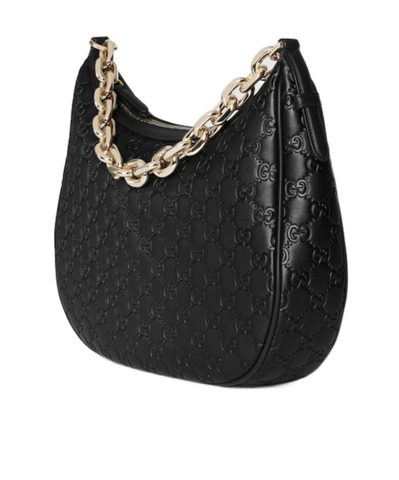 Gucci Women Gg Emblem Large Shoulder Bag In Black