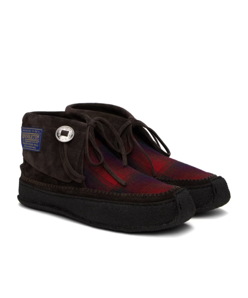 Maison Margiela Checked Lacing Boots In Black