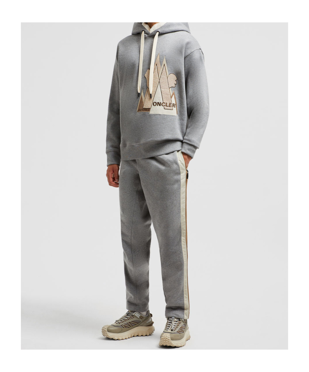Moncler Logo-patch Track Pants In Gray