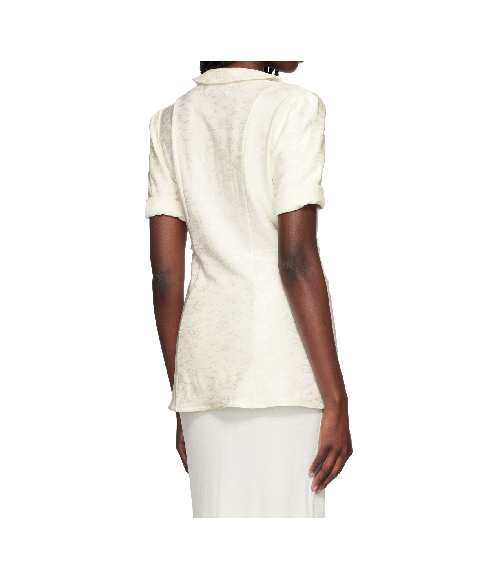 Jil Sander Claudine Collared Short-sleeve Shirt In Off-white