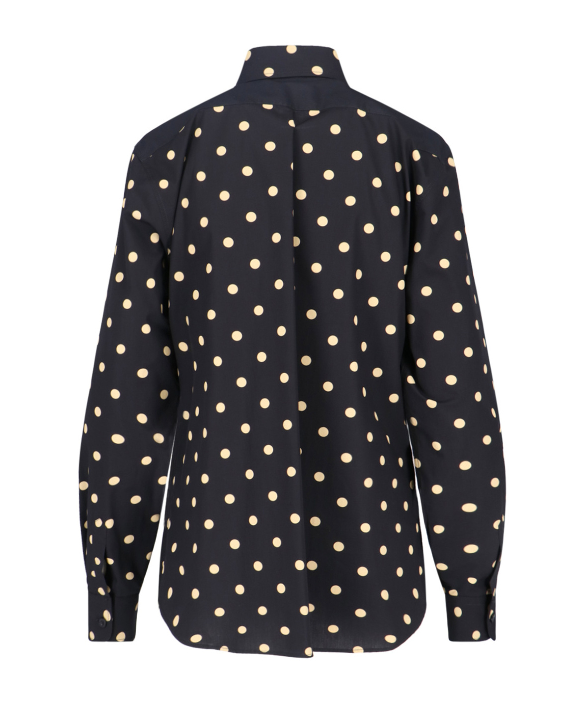 Moschino Long Sleeve Polka Dot Collared Top In Black