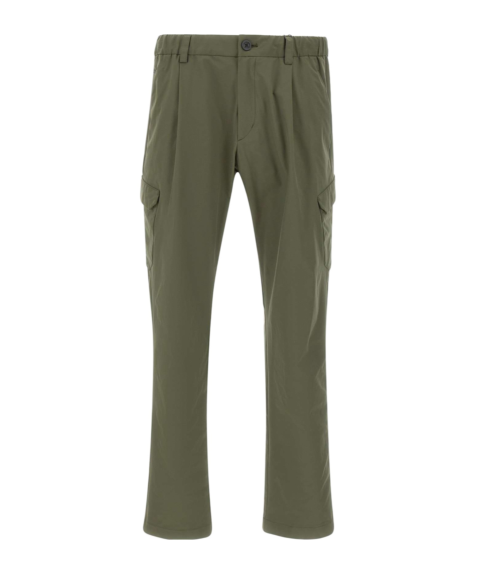 Herno Light Comfort Stretch Woven Cargo Trousers In Green