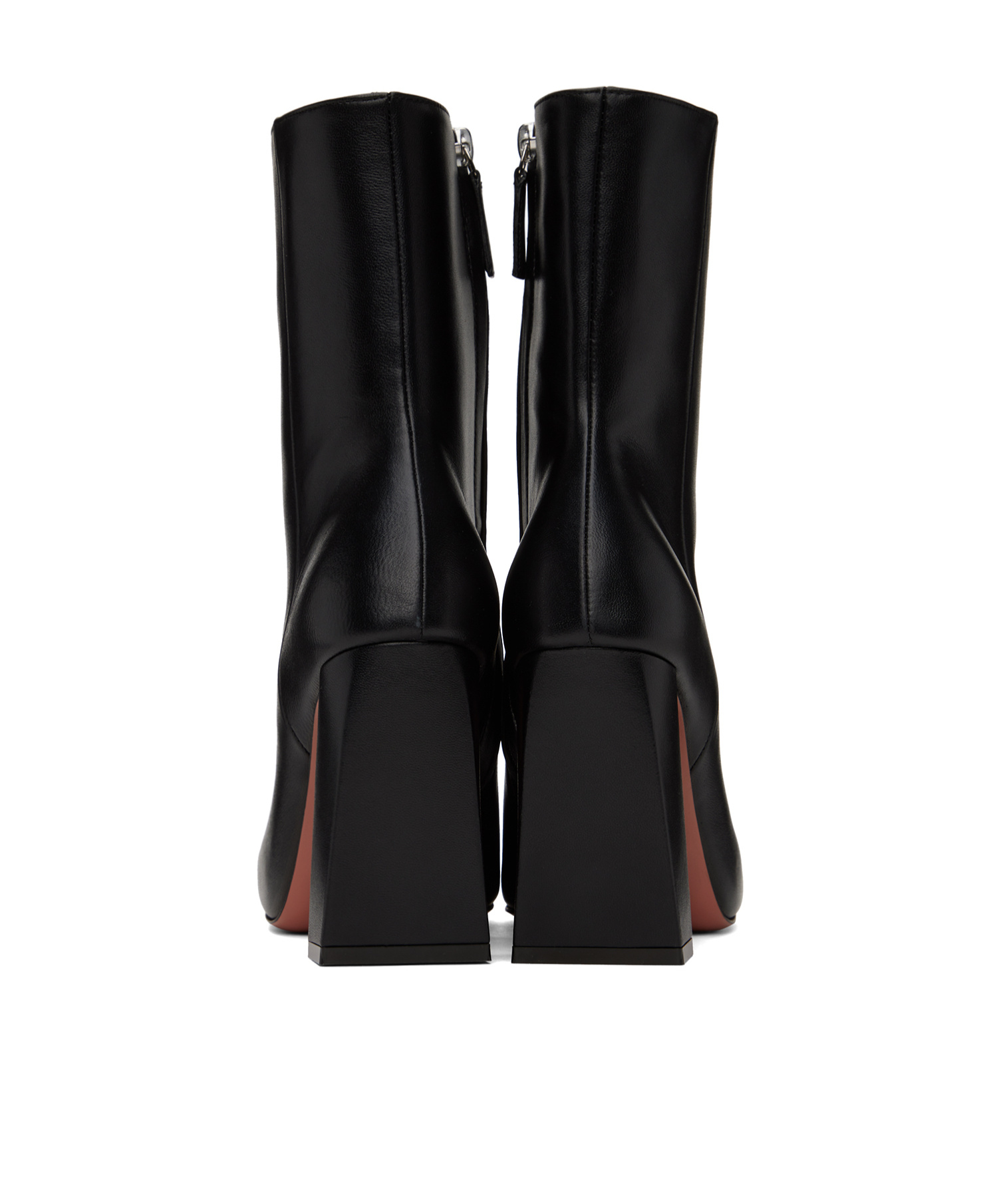 Amina Muaddi Marine 100mm Leather Ankle Boots In Black