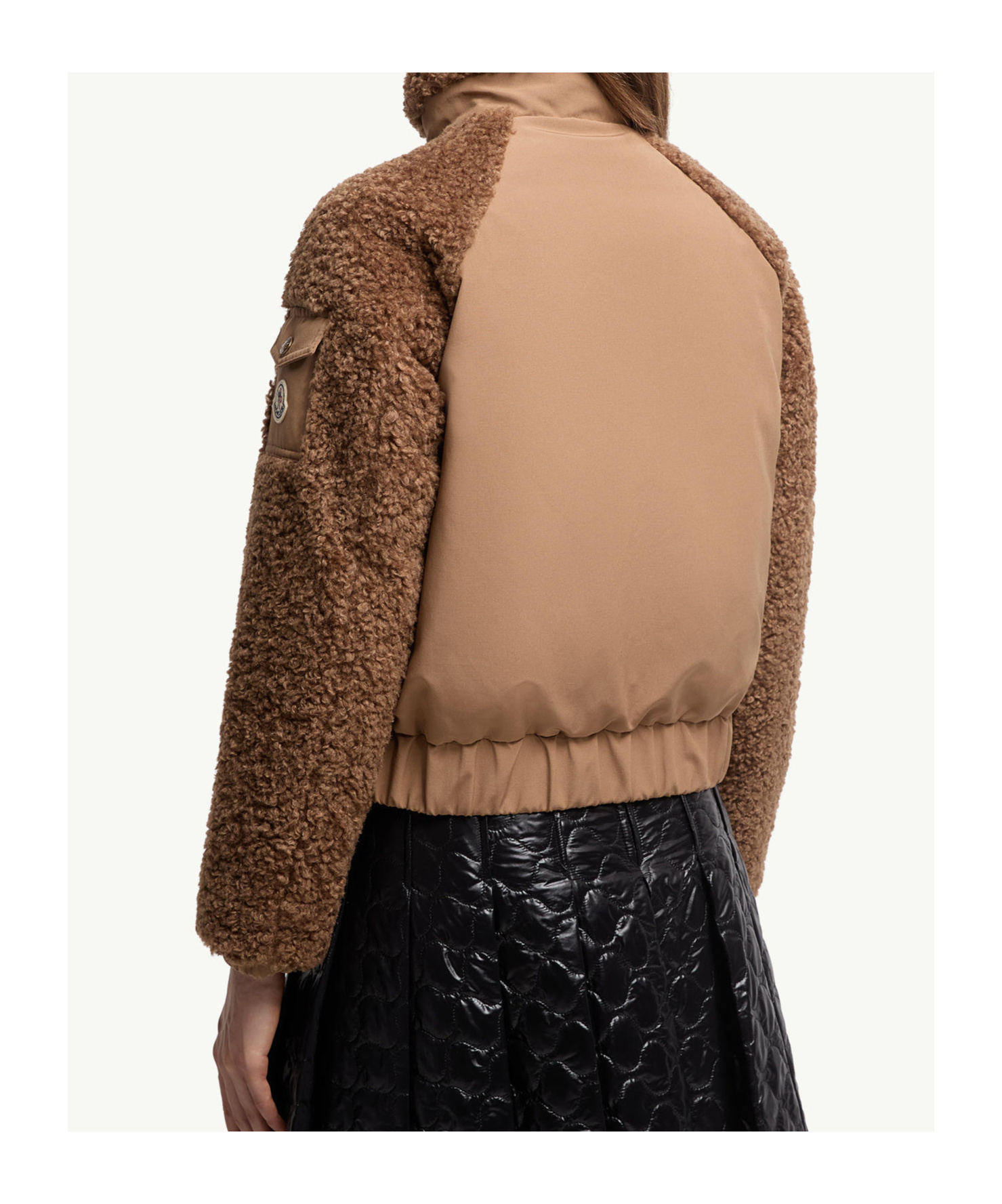 Moncler Coligny Faux Shearling Down Jacket In Brown
