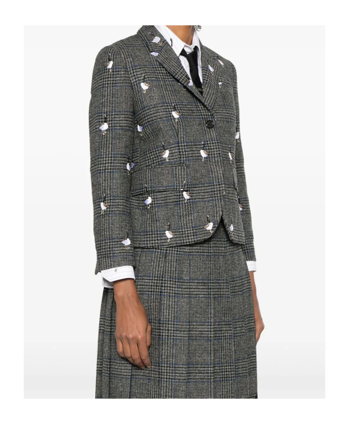 Thom Browne Prince Of Wales Hunting Tweed Blazer In Green