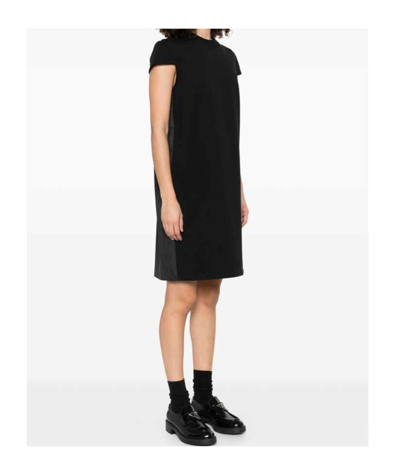 Moncler Black Knife Pleat Minidress In Black