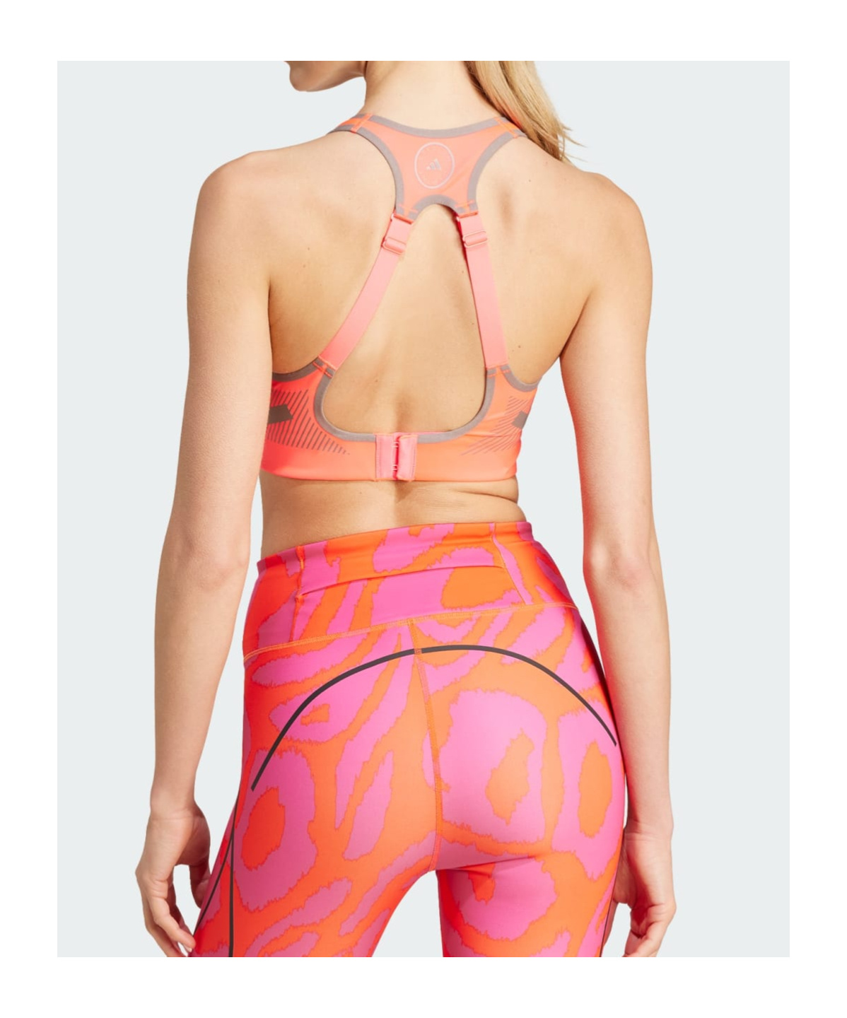 Shop Adidas By Stella Mccartney Logo-print Padded Sports Bra In Pink