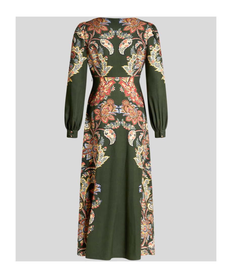 Shop Etro Printed Twill Dress In Multicolor