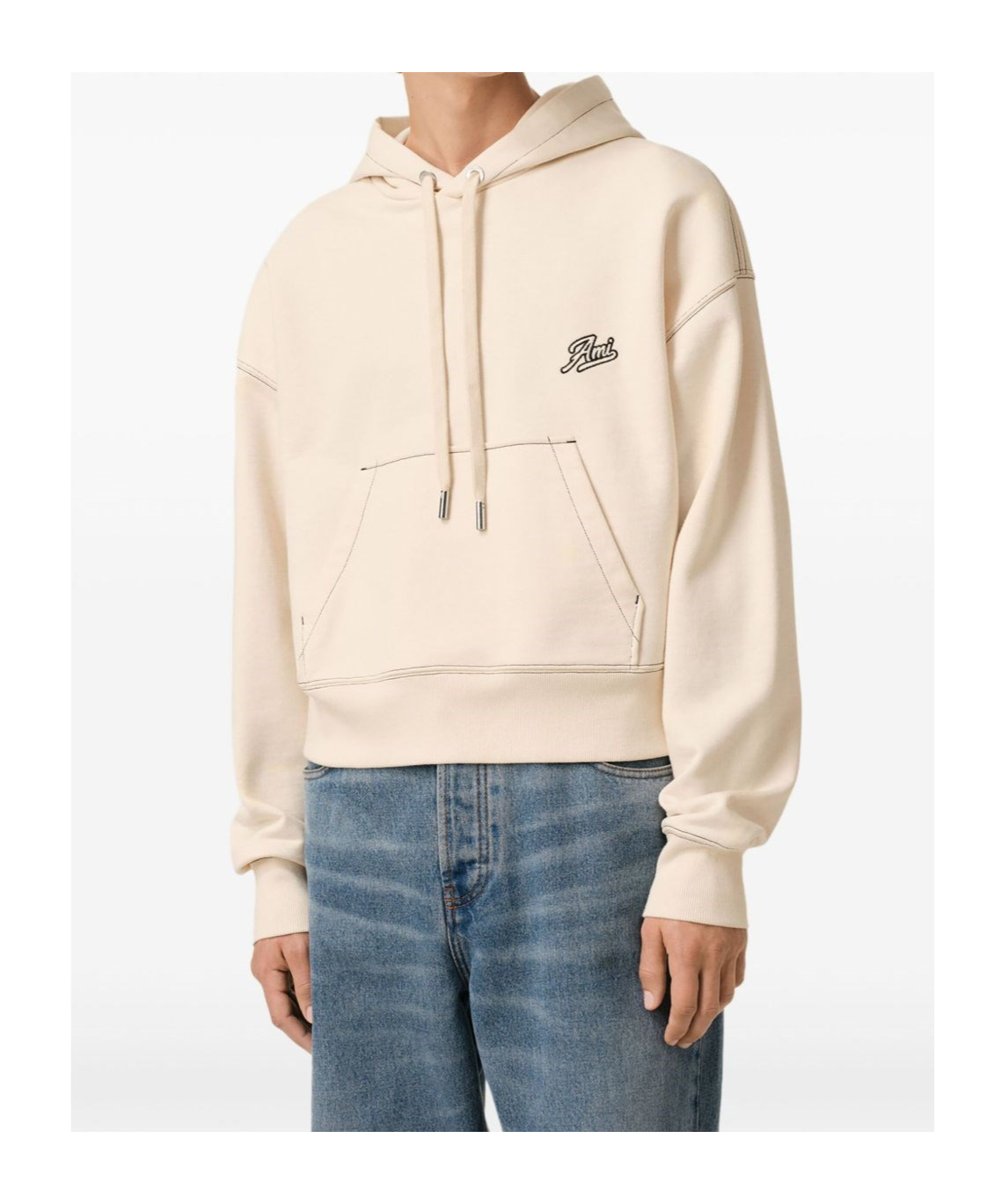 Ami Alexandre Mattiussi Long-sleeved Sweater In Nude
