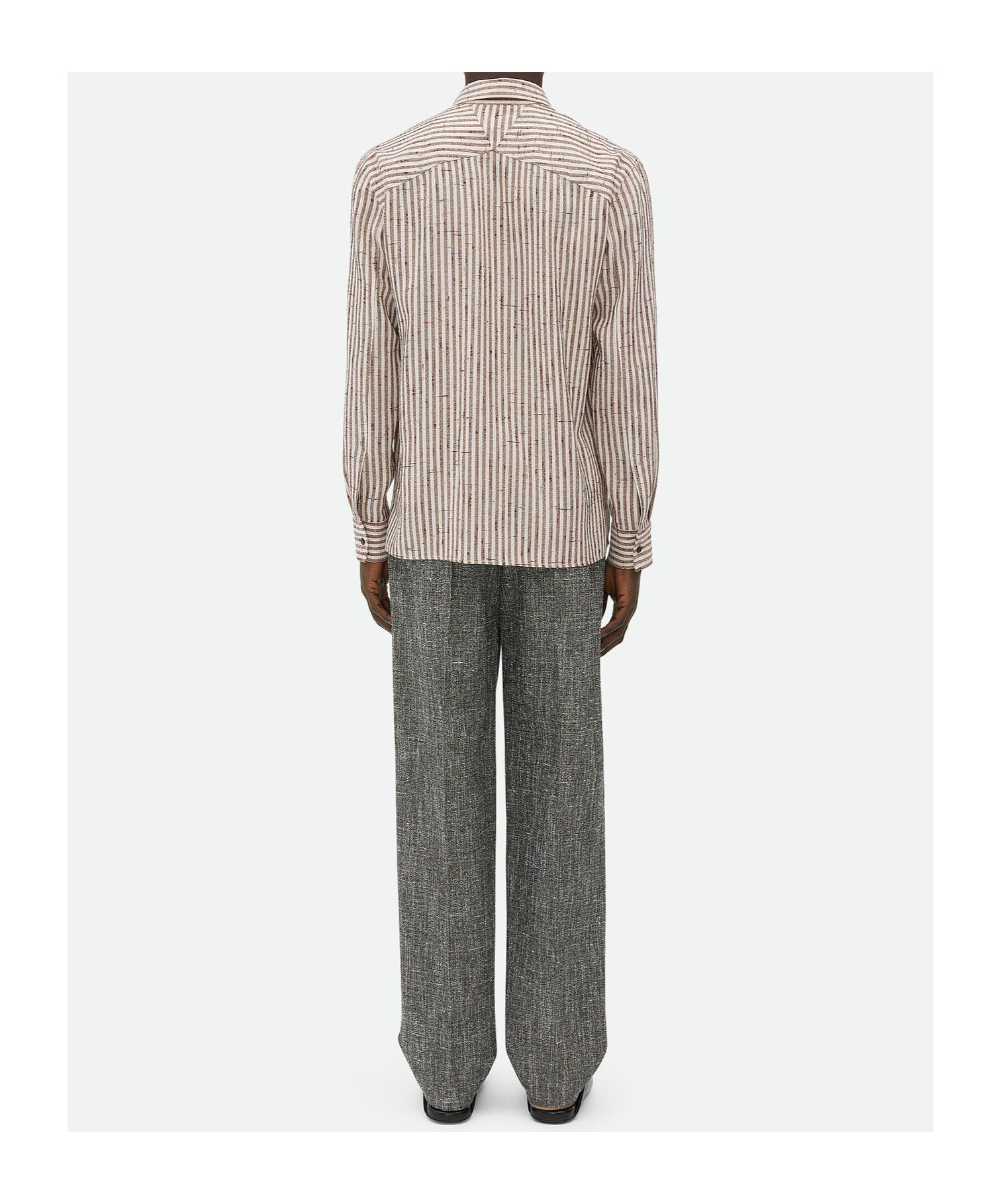 Bottega Veneta Flecked Stripe Button-up Shirt In White