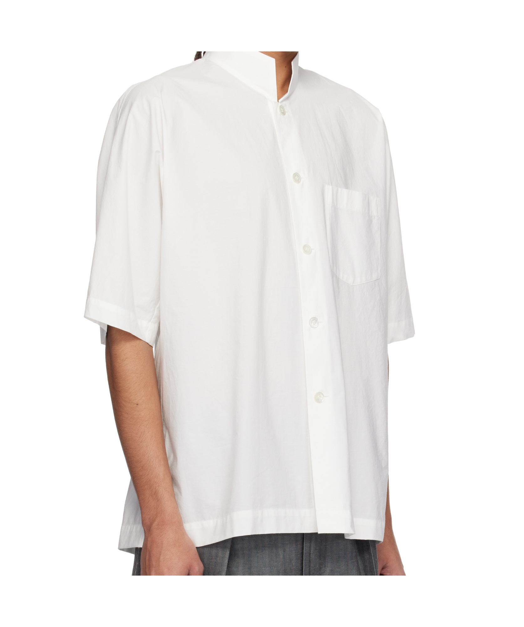 Issey Miyake White Streamline Shirt In White
