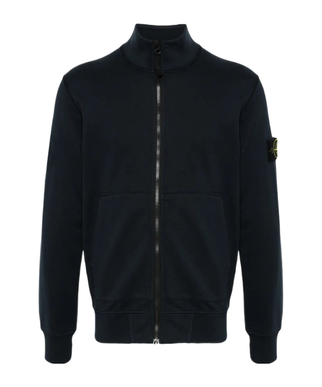 Stone Island Ghost Virgin Wool Zip Cardigan In Blue