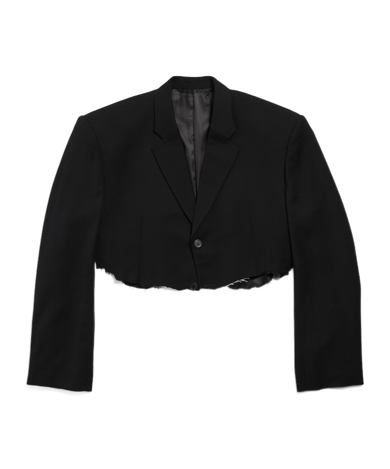 Balenciaga Single-breasted Notched Lapels Blazer In Black