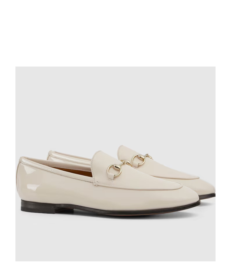 Gucci Off-white Leather Horsebit Loafers In Nude
