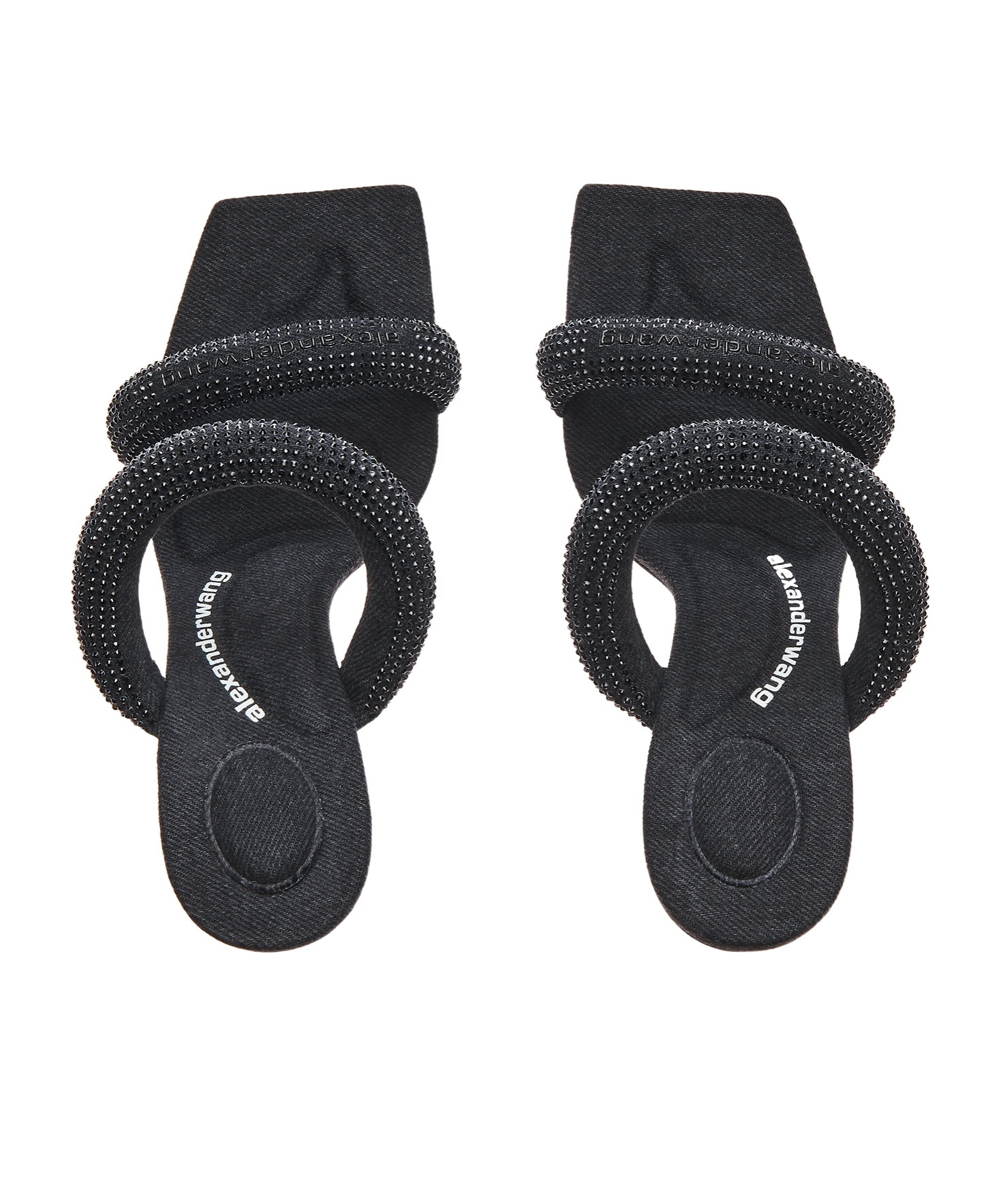 Alexander Wang Navy Julie 105mm Nylon Tubular Heeled Sandals In Uniform Blue