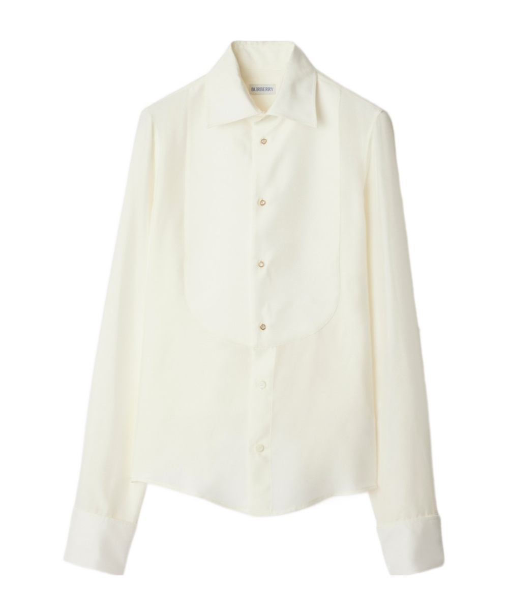 Shop Burberry Silk Shirt In White