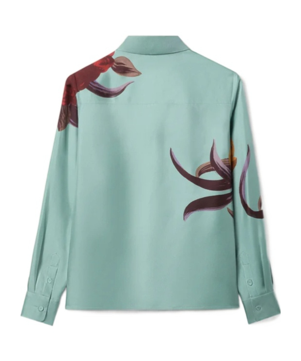 La Doublej Boy Printed Silk-twill Shirt In Multi