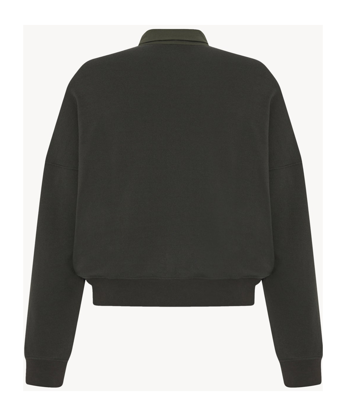 The Row Dende Poplin-trimmed Brushed Cotton And Cashmere-blend Polo Shirt In Black