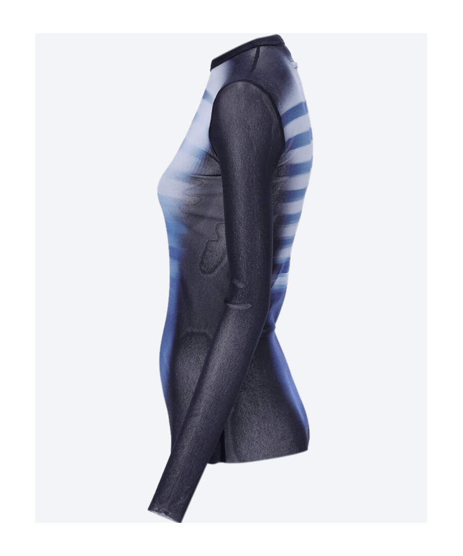 Shop Jean Paul Gaultier Le Male Printed Top In Black