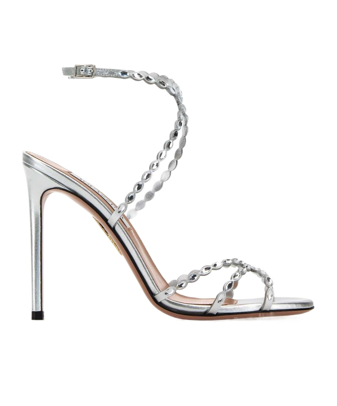 Aquazzura Open Toe High Heel Sandals In Silver