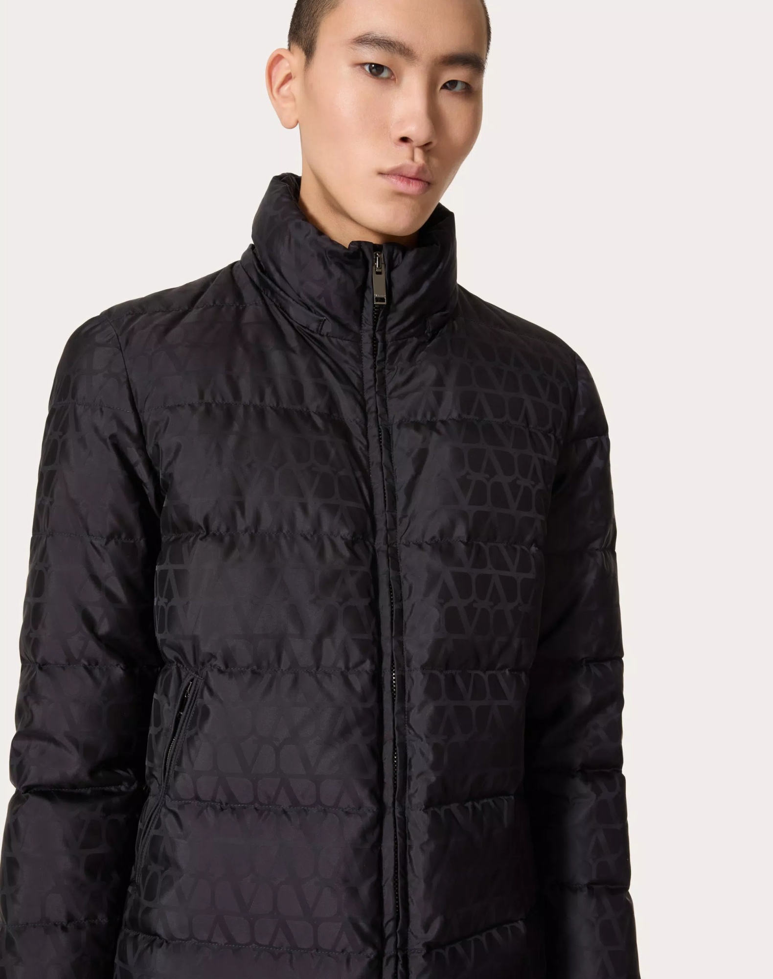 Valentino Toile Iconographe Padded Jacket In Black