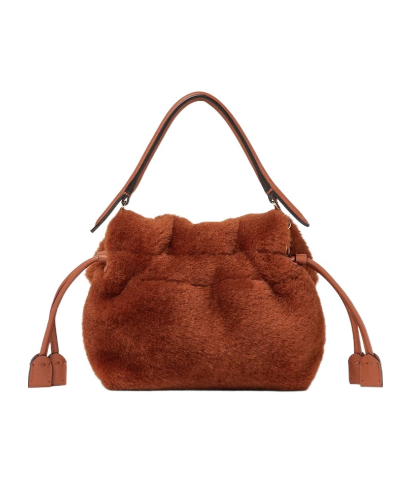 Fendi Brown Shearling Mini-bag In Brown