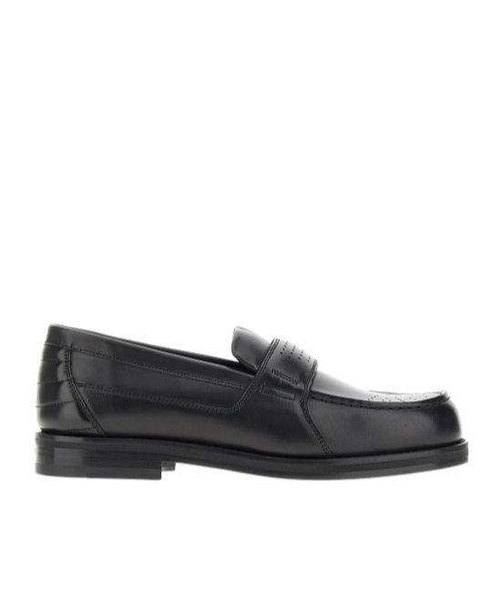 1989 Studio Loafers With Perforated Detail And Round Toe In Black