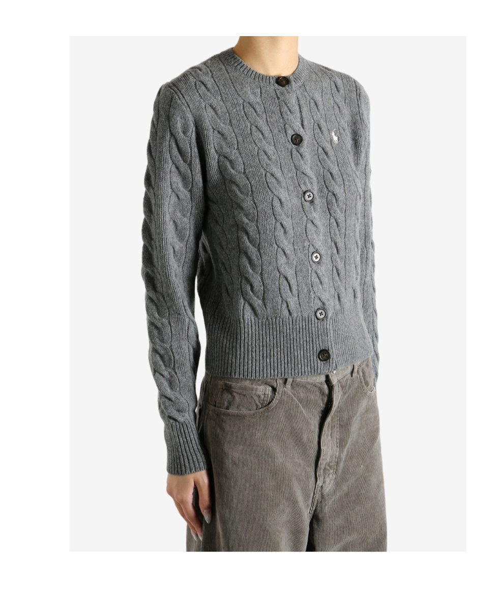 Polo Ralph Lauren Long-sleeved Cardigan In Gray