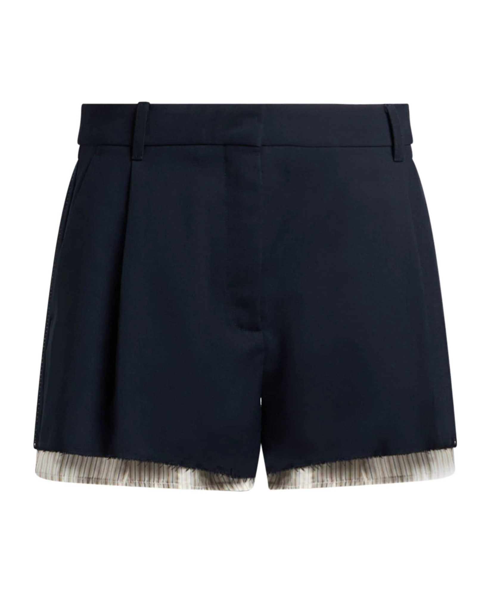 Marni Minimalist Wool Shorts In Blue