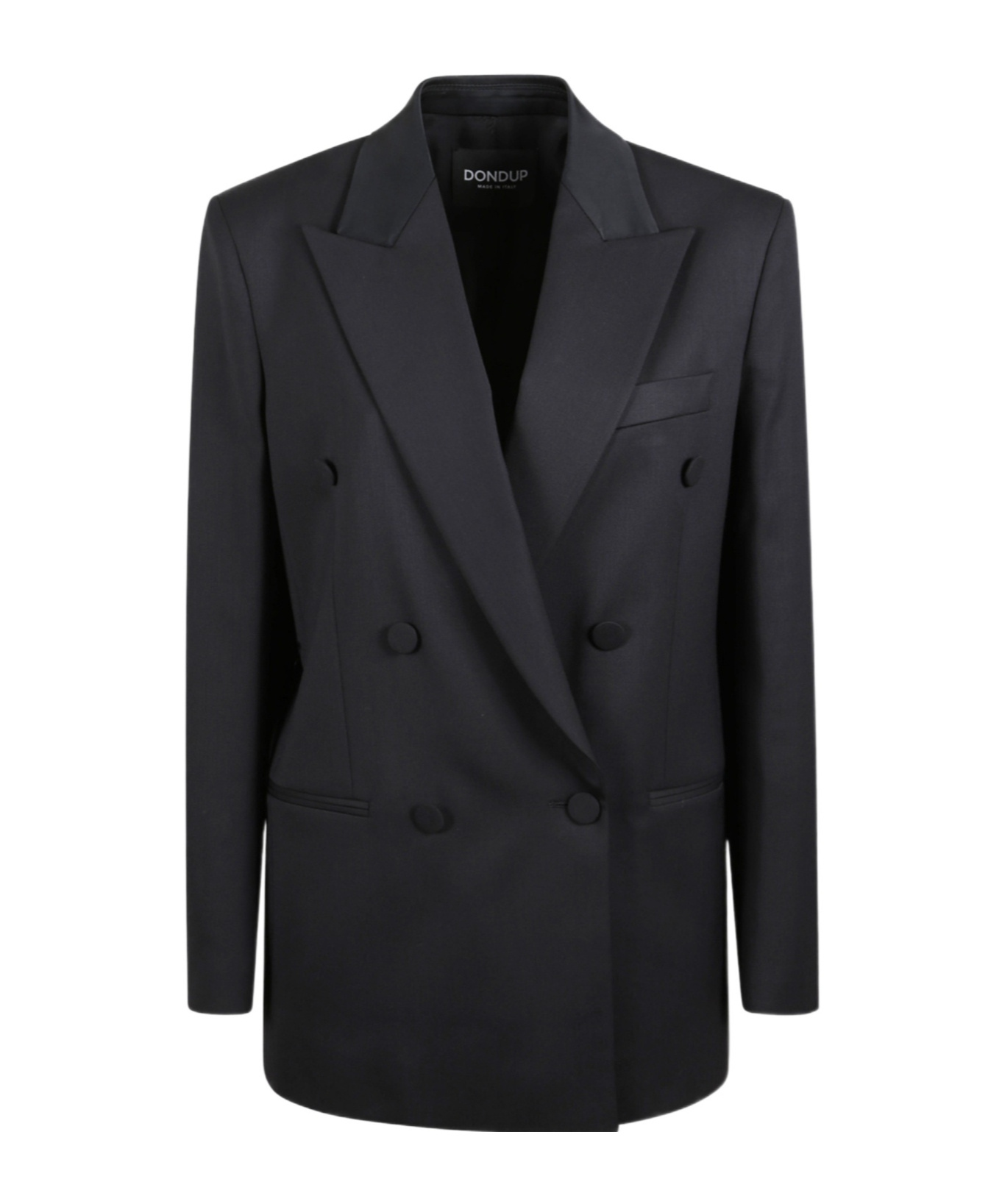 Dondup Double-breasted Blazer In Black