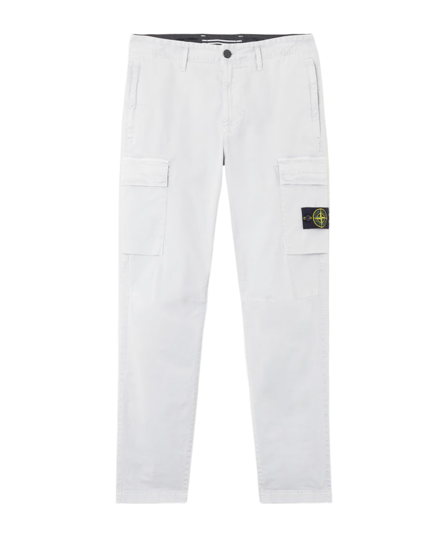 Stone Island Tapered Leg Cargo Trousers In Pearl Grey