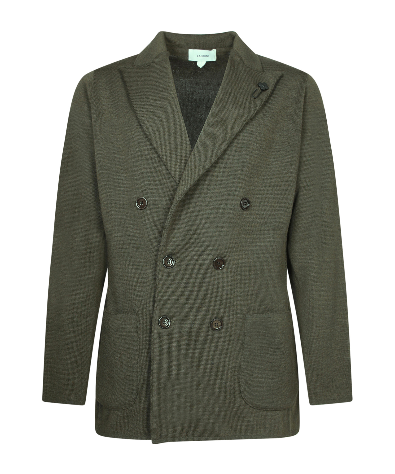 Lardini Military Green Wool Cardigan Jacket