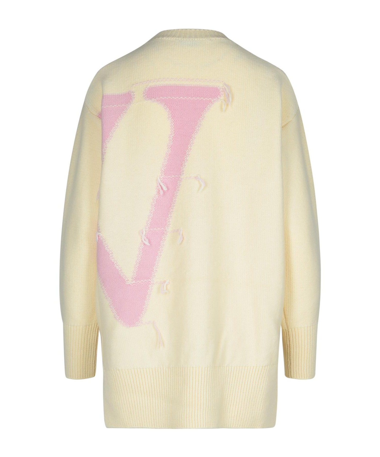 Off-white Cream Wool Sweater In Nude