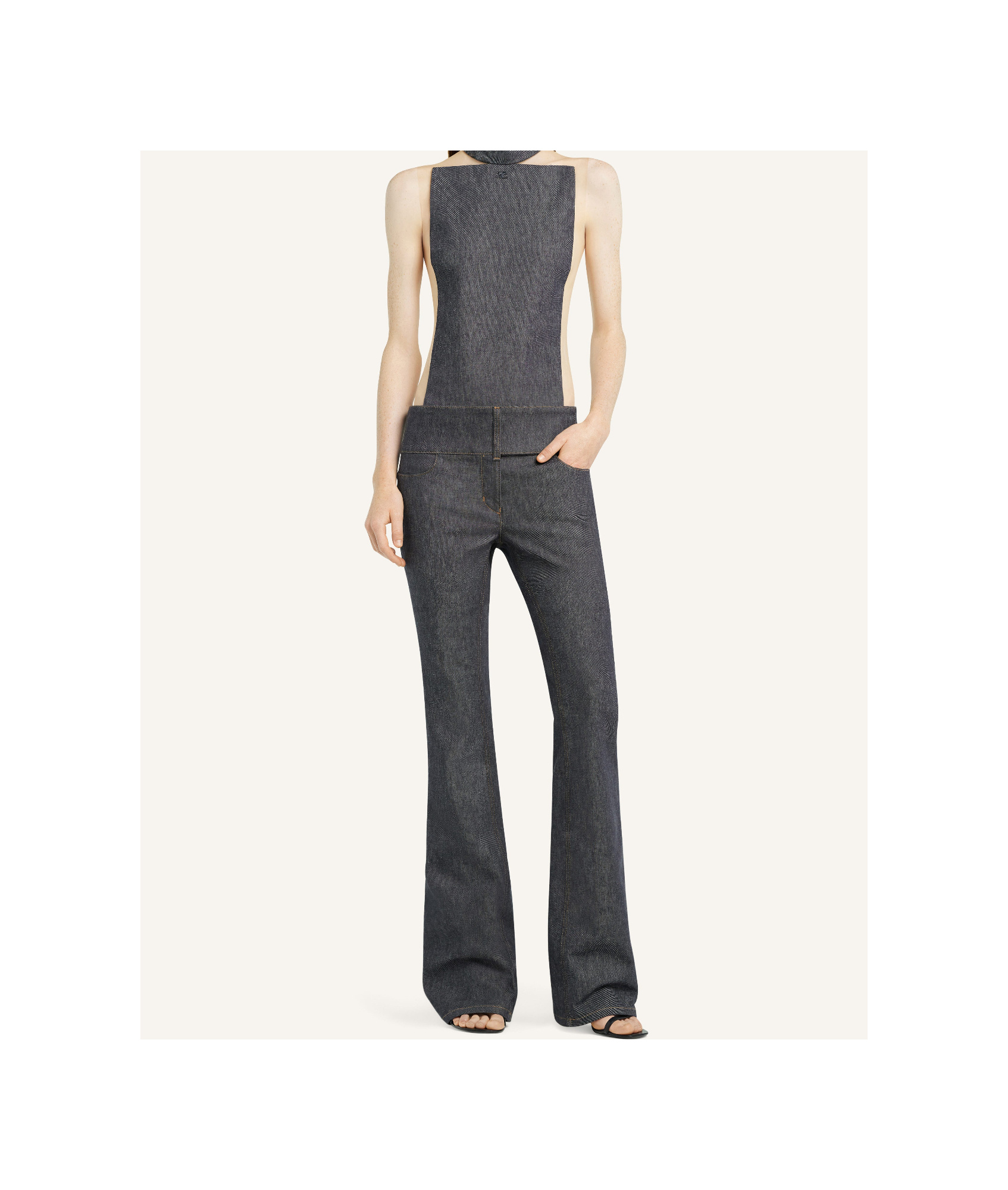Courrèges Belted Bootcut Jeans