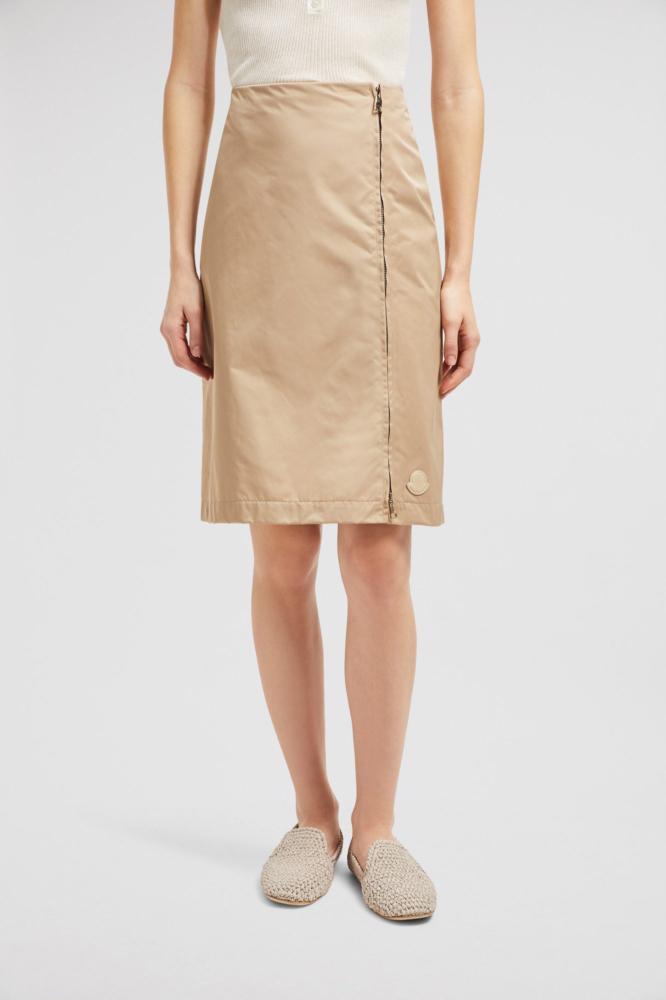 Moncler Jupe Zippée In Brown