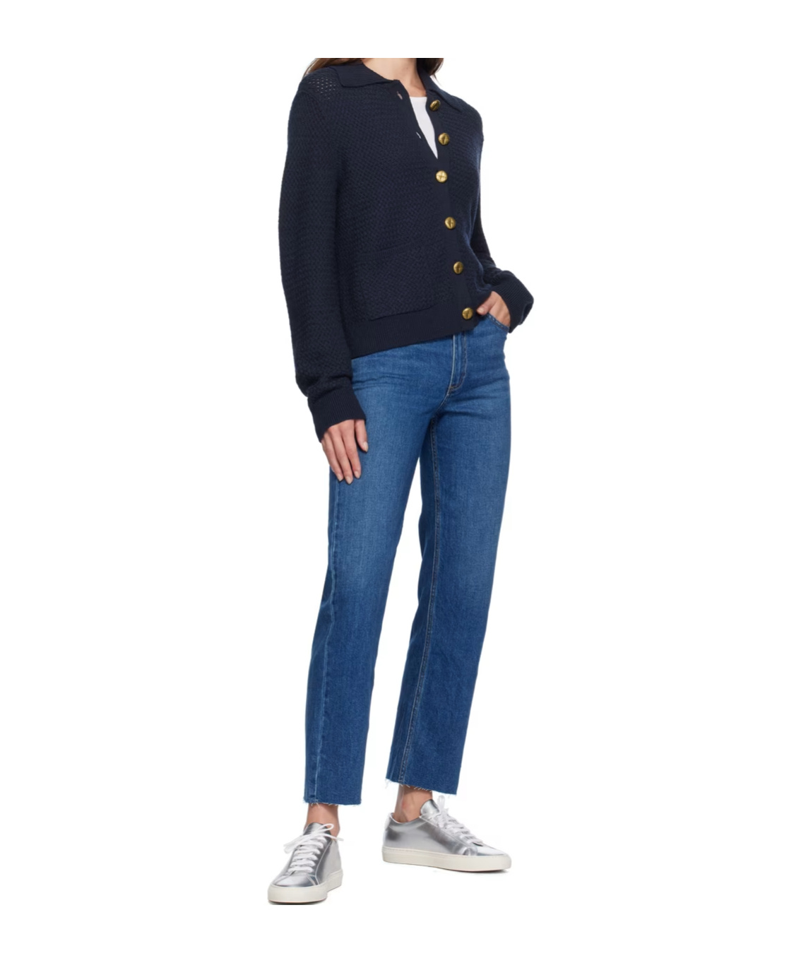 Rag & Bone Jax Button Long-sleeved Knitted Cardigan In Black