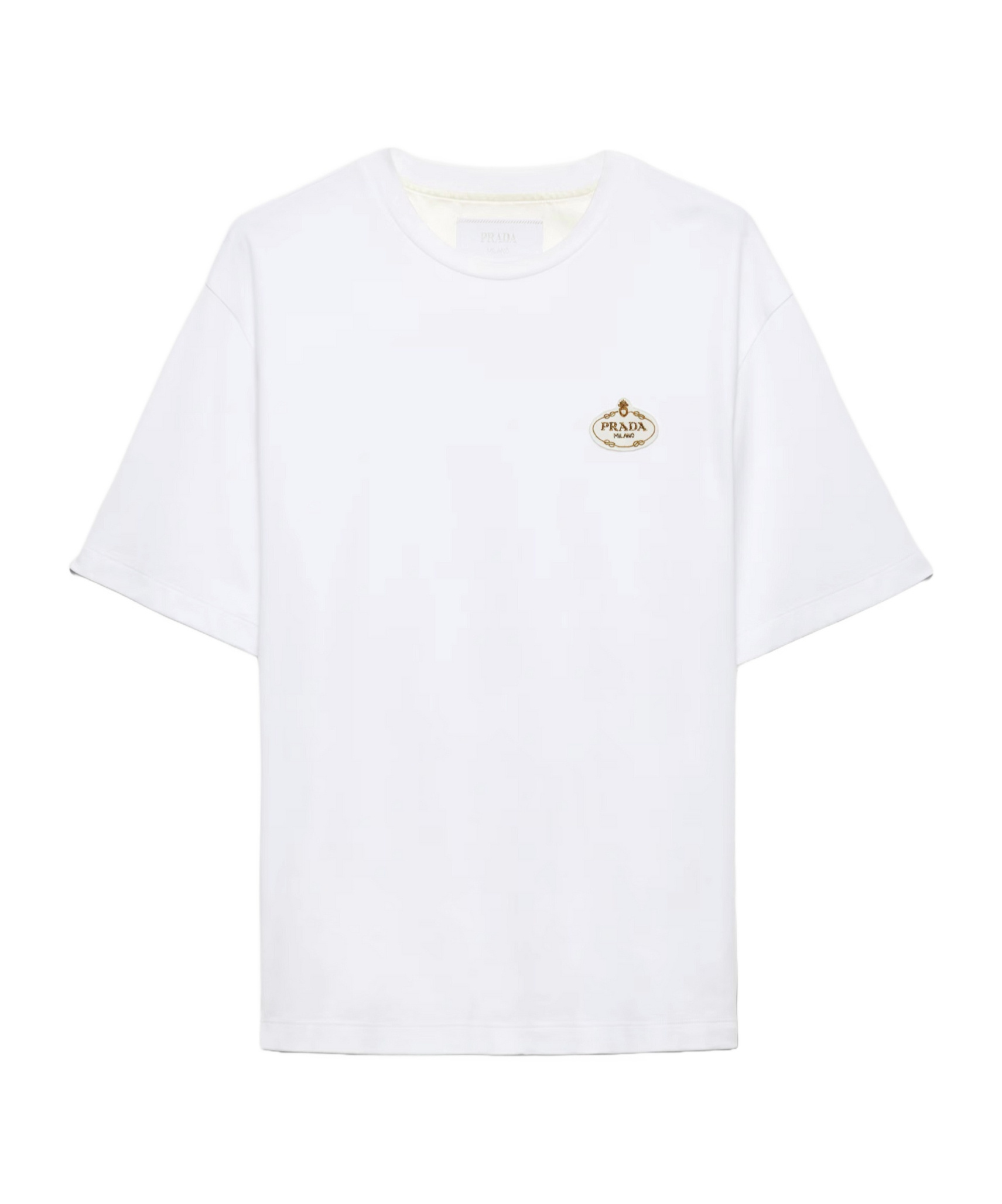 Prada Short Sleeve Crew Neck T-shirt In White